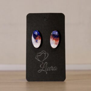 Kõrvarõngad sinine-punane-ovaal 12×23mm