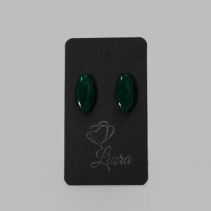 Kõrvarõngad tumeroheline ovaal 12×23mm