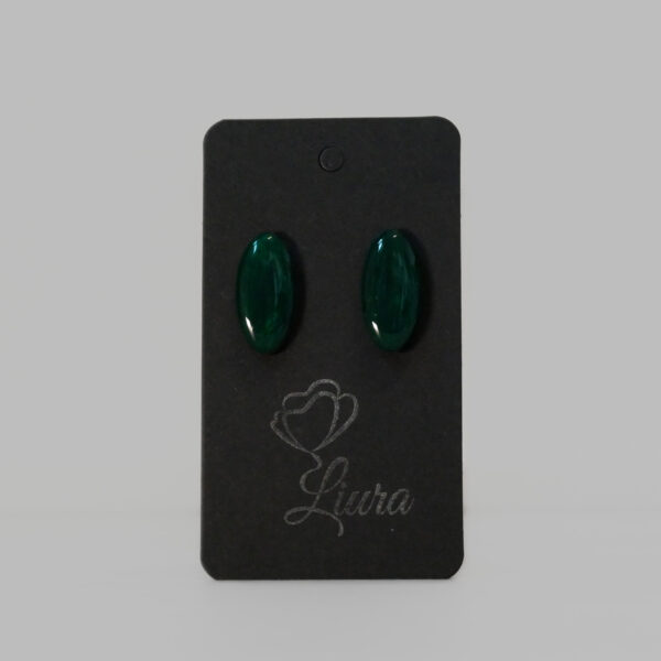 Kõrvarõngad tumeroheline ovaal 12×23mm